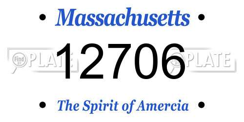 12706 Massachusetts License Plate