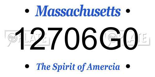 12706G0 Massachusetts License Plate