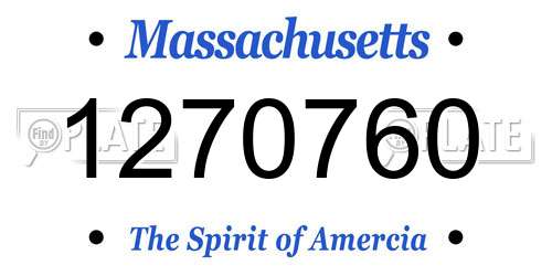 1270760 Massachusetts License Plate