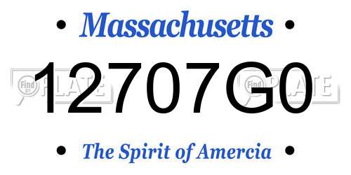 12707G0 Massachusetts License Plate