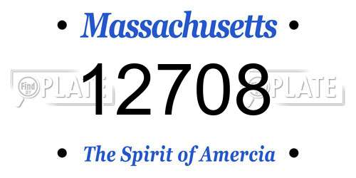 12708 Massachusetts License Plate