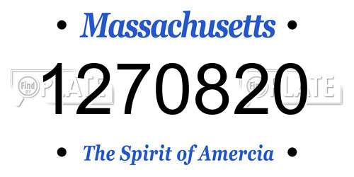 1270820 Massachusetts License Plate