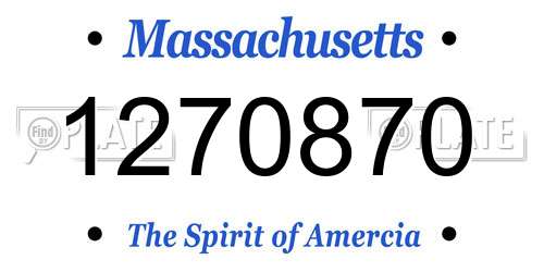 1270870 Massachusetts License Plate