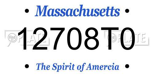 12708T0 Massachusetts License Plate