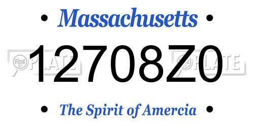 12708Z0 Massachusetts License Plate