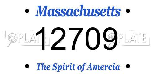 12709 Massachusetts License Plate