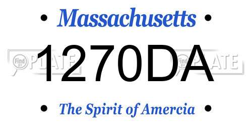 1270DA Massachusetts License Plate