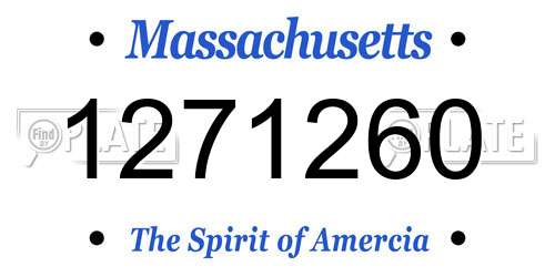 1271260 Massachusetts License Plate