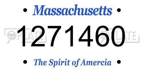 1271460 Massachusetts License Plate