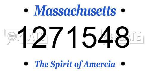 1271548 Massachusetts License Plate