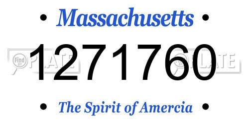 1271760 Massachusetts License Plate
