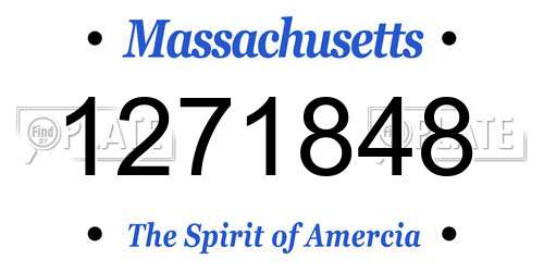 1271848 Massachusetts License Plate