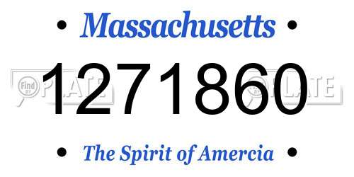 1271860 Massachusetts License Plate
