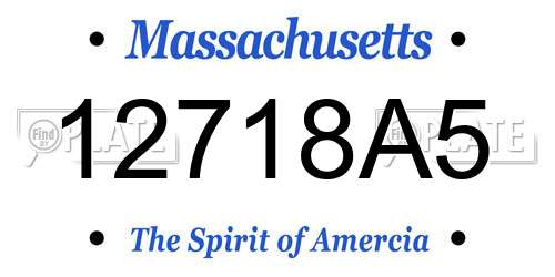 12718A5 Massachusetts License Plate