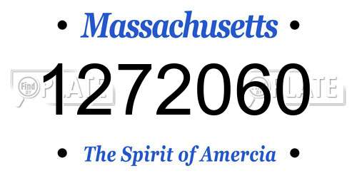 1272060 Massachusetts License Plate
