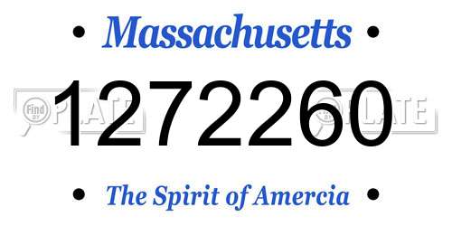 1272260 Massachusetts License Plate