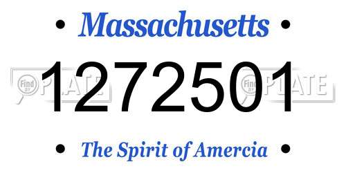 1272501 Massachusetts License Plate