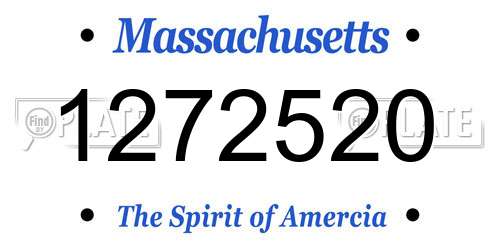 1272520 Massachusetts License Plate