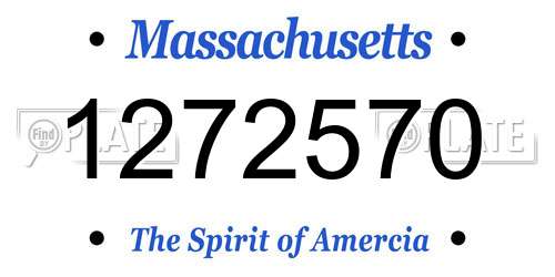 1272570 Massachusetts License Plate