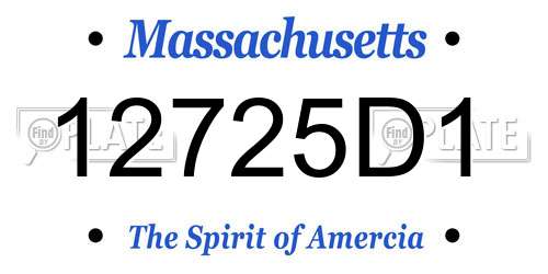 12725D1 Massachusetts License Plate