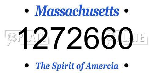 1272660 Massachusetts License Plate