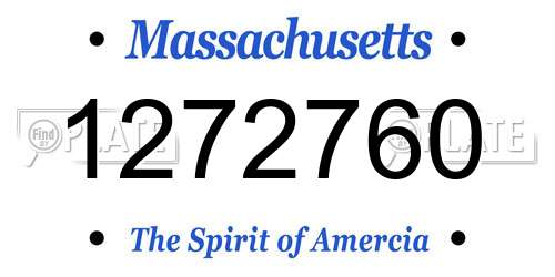 1272760 Massachusetts License Plate