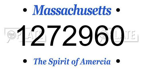 1272960 Massachusetts License Plate
