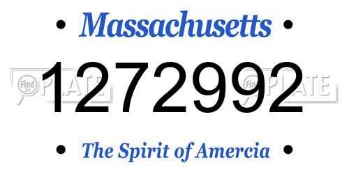 1272992 Massachusetts License Plate