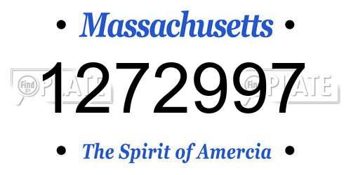1272997 Massachusetts License Plate
