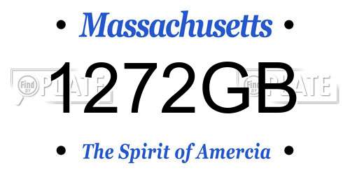 1272GB Massachusetts License Plate