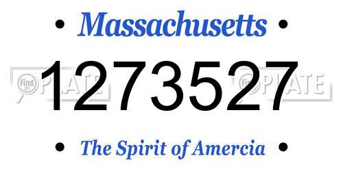 1273527 Massachusetts License Plate