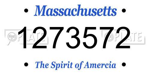 1273572 Massachusetts License Plate