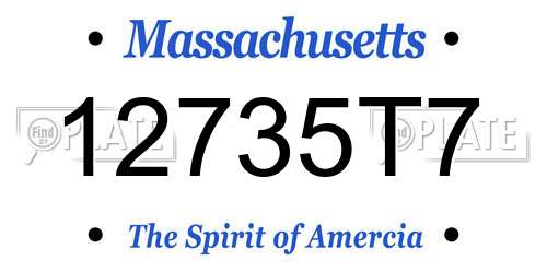 12735T7 Massachusetts License Plate
