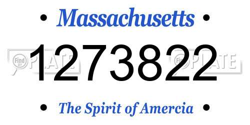 1273822 Massachusetts License Plate