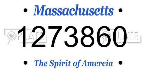 1273860 Massachusetts License Plate