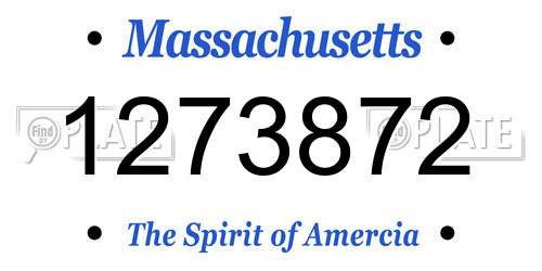 1273872 Massachusetts License Plate