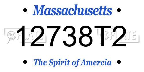 12738T2 Massachusetts License Plate