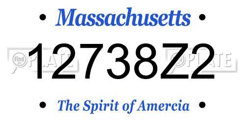 12738Z2 Massachusetts License Plate