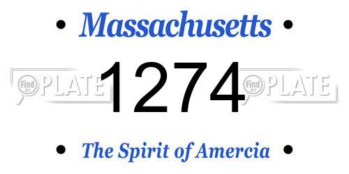 1274 Massachusetts License Plate