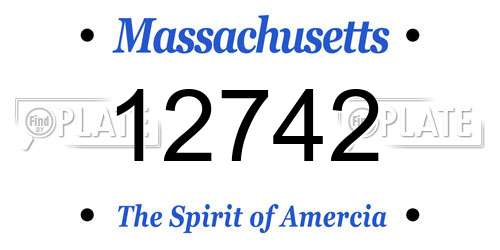 12742 Massachusetts License Plate