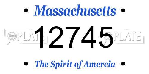 12745 Massachusetts License Plate