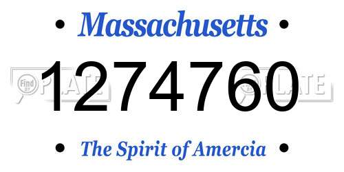 1274760 Massachusetts License Plate