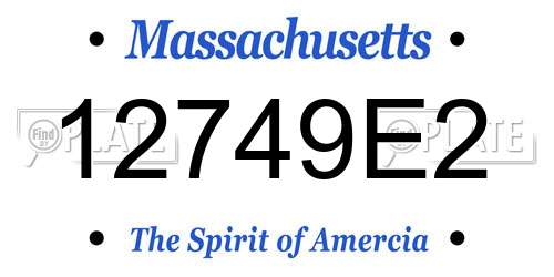 12749E2 Massachusetts License Plate