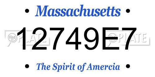 12749E7 Massachusetts License Plate
