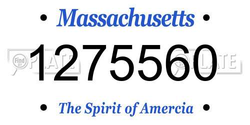 1275560 Massachusetts License Plate