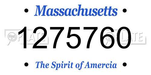 1275760 Massachusetts License Plate