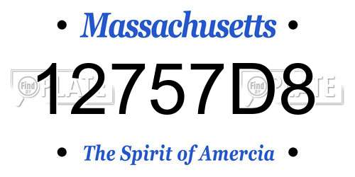 12757D8 Massachusetts License Plate