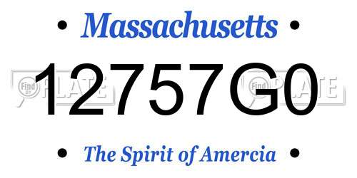 12757G0 Massachusetts License Plate