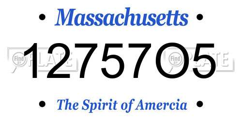 12757O5 Massachusetts License Plate