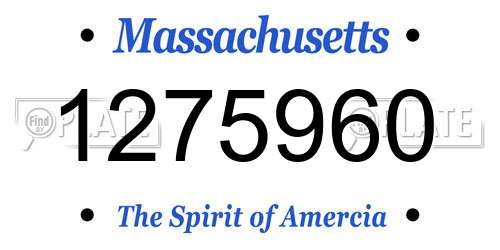 1275960 Massachusetts License Plate